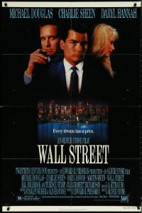 6b1075 WALL STREET 1sh 1987 Michael Douglas, Charlie Sheen, Daryl Hannah, Oliver Stone!