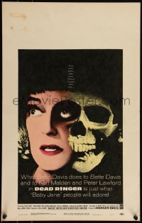 6b0157 DEAD RINGER WC 1964 creepy close up of skull & Bette Davis, who kills her own twin!