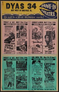 6b0161 DYAS 34 local theater WC May-June 1965 Godzilla vs The Thing, Ride the Wild Surf, Roustabout!