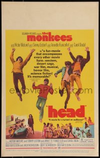 6b0169 HEAD WC 1968 The Monkees, Peter Tork, Davy Jones, Micky Dolenz, Michael Nesmith, very rare!