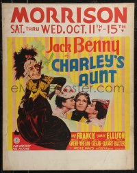 6b0023 CHARLEY'S AUNT jumbo WC 1941 great artwork of old lady Jack Benny smoking cigar!