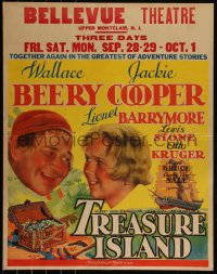 6b0025 TREASURE ISLAND jumbo WC 1934 Wallace Beery as Long John Silver & Jackie Cooper, rare!