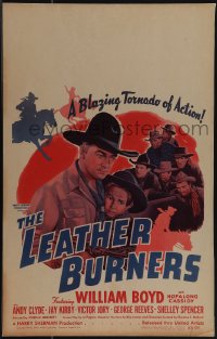 6b0180 LEATHER BURNERS WC 1943 Boyd as Hopalong Cassidy, uncredited Robert Mitchum shown, rare!