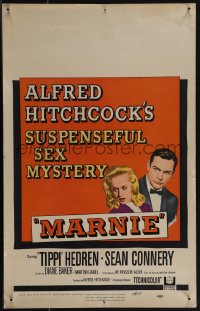 6b0183 MARNIE WC 1964 Sean Connery & Tippi Hedren in Alfred Hitchcock's suspenseful sex mystery!