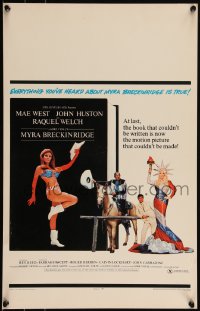 6b0186 MYRA BRECKINRIDGE WC 1970 John Huston, Mae West & sexy Raquel Welch in patriotic outfit!