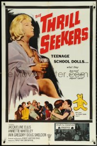 6b1088 YELLOW TEDDYBEARS 1sh 1964 Thrill Seekers, teen doll, what they learned isn't on report card