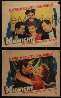 6b0635 MIDNIGHT 4 LCs 1939 great images with sexy Claudette Colbert & Don Ameche!