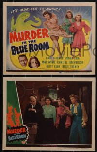 6b0606 MURDER IN THE BLUE ROOM 8 LCs 1944 Donald Cook, Anne Gwynne, Victoria Horne, complete set1