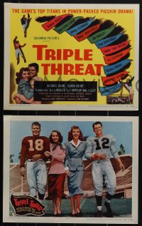 6b0620 TRIPLE THREAT 8 LCs 1948 Richard Crane, Gloria Henry, Mary Stuart and NFL football greats!
