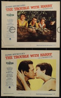 6b0630 TROUBLE WITH HARRY 7 LCs 1955 Alfred Hitchcock, Edmund Gwenn, Forsythe, Shirley MacLaine!