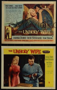 6b0621 UNHOLY WIFE 8 LCs 1957 half-devil half-angel bad girl Diana Dors, Rod Steiger!