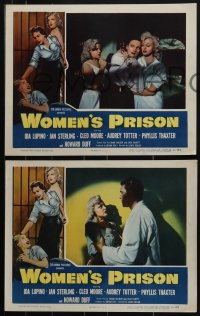 6b0625 WOMEN'S PRISON 8 LCs 1954 Ida Lupino & super sexy convict Cleo Moore, sensational scandal!