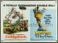 6c0022 CADDYSHACK/MONTY PYTHON & THE HOLY GRAIL Brit quad 1980s outrageous double-bill, ultra rare!