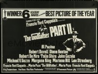 6c0045 GODFATHER PART II British quad 1975 Al Pacino in Francis Ford Coppola classic crime sequel!