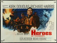 6c0051 HEROES OF TELEMARK British quad 1966 Kirk Douglas & Harris stop Nazis from making atom bomb!
