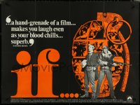 6c0054 IF British quad 1969 introducing Malcolm McDowell, grenade art, directed by Lindsay Anderson