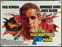 6c0069 MACKINTOSH MAN British quad 1973 best art of Paul Newman & Sanda in gun, John Huston!