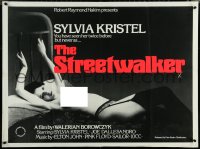 6c0071 MARGIN British quad 1977 sexy topless Sylvia Kristel, The Streetwalker, day-glo title!