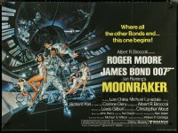 6c0076 MOONRAKER British quad 1979 art of Moore as James Bond & sexy Lois Chiles by Goozee!
