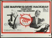 6c0085 PRIME CUT British quad 1972 Lee Marvin w/machine gun, Hackman w/cleaver, ultra rare!