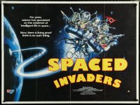 6c0100 SPACED INVADERS British quad 1990 Barr, great sci-fi comedy art, different & ultra rare!