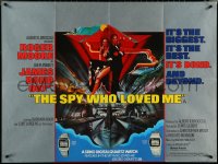 6c0101 SPY WHO LOVED ME British quad 1977 Bob Peak art of Roger Moore as James Bond & Barbara Bach!