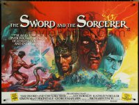 6c0107 SWORD & THE SORCERER British quad 1982 dungeons, dragons, cool fantasy art by Brian Bysouth!