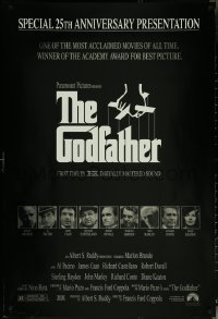 6c0753 GODFATHER foil heavy stock 1sh R1997 Marlon Brando & cast in Francis Ford Coppola crime classic!