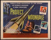 6c0479 PROJECT MOONBASE 1/2sh 1953 Robert Heinlein, cool art of rocket ship & astronauts!