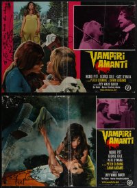 6c0226 VAMPIRE LOVERS 6 Italian 18x26 pbustas 1972 two are signed by sexy Ingrid Pitt!