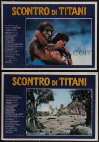 6c0235 CLASH OF THE TITANS 8 Italian 13x19 pbustas 1981 Ray Harryhausen, Olivier!