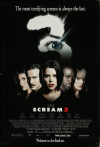 6c0918 SCREAM 3 int'l DS 1sh 2000 Wes Craven, cool close-up of Neve Campbell in number 3!