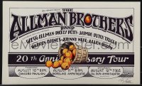6c0238 ALLMAN BROTHERS BAND signed 11x18 music poster 1989 by Randy Tuten, 20th anniversary, rare!