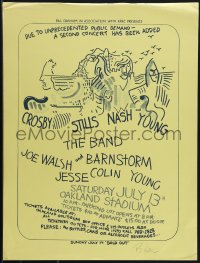 6c0248 CROSBY, STILLS, NASH & YOUNG/THE BAND/JOE WALSH & BARNSTORM signed 18x23 music poster 1974