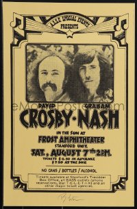 6c0252 DAVID CROSBY/GRAHAM NASH signed 11x17 music poster 1976 by Randy Tuten, ultra rare!