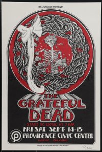 6c0257 GRATEFUL DEAD signed 14x21 music poster 1973 by Randy Tuten, psychedelic wreath, ultra rare!