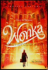 6c0998 WONKA teaser DS 1sh 2023 Timothee Chalamet in title role, discover how Willy became... Wonka!