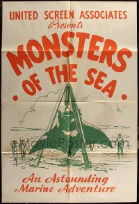 6d0342 LOT OF 7 FOLDED DEVIL MONSTER R30S ONE-SHEETS R1930s re-titled Monsters of the Sea!