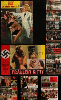 6d0626 LOT OF 17 FORMERLY FOLDED NAZI SEXPLOITATION ITALIAN 19X27 PHOTOBUSTAS 1970s cool images!