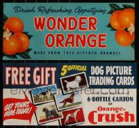 6d0054 LOT OF 2 ORANGE DRINK ADVERTISING POSTERS 1940s-1950s Wonder Orange & Orange Crush!