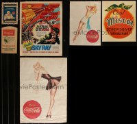 6d0062 LOT OF 6 MISCELLANEOUS ITEMS 1930s-1960s a variety of cool movie images!