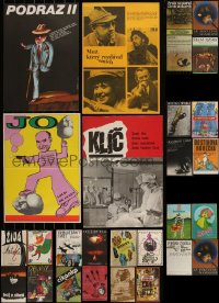 6d0652 LOT OF 28 MOSTLY UNFOLDED CZECH POSTERS 1970s-1980s great images from a variety of movies!