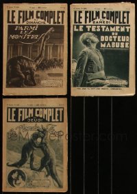 6d0181 LOT OF 3 LE FILM COMPLET FRENCH MOVIE MAGAZINES 1926-1934 Lost World & Dr. Mabuse!