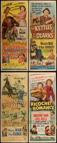 6d0741 LOT OF 4 FORMERLY FOLDED KETTLES INSERTS 1950s Old MacDonald's Farm, in the Ozarks & more!