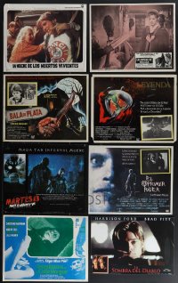 6d0399 LOT OF 54 NON-US HORROR/SCI-FI LOBBY CARDS 1970s-1990s a variety of cool movie scenes!