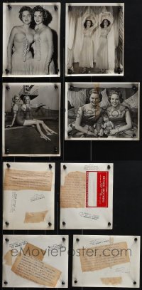 6d0528 LOT OF 4 8X10 NEWS PHOTOS OF PRETTY TWIN ACTRESSES 1940s-1950s identical sisters!