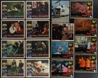6d0407 LOT OF 34 HORROR/SCI-FI LOBBY CARDS 1950s-1980s mostly complete sets from several movies!