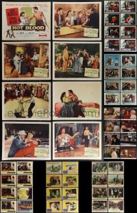6d0396 LOT OF 64 LOBBY CARDS 1950s-1980s complete sets from eight different of movies!