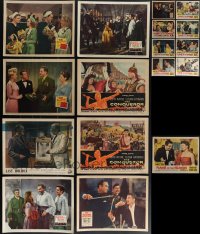 6d0422 LOT OF 17 LOBBY CARDS 1940s-1950s complete & incomplete sets from a variety of movies!