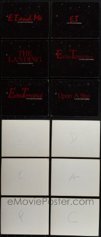 6d0018 LOT OF 6 E.T. THE EXTRA TERRESTRIAL TITLE TEST CARDS 1982 cool unused designs!